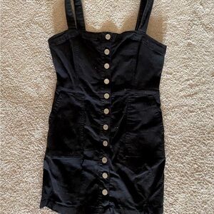 Garage Black Mini Dress with Button Detail